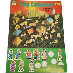 Whitman Book Tiny Campsite Press Out Book 1978 Vintage Fold Out Scenes Figures